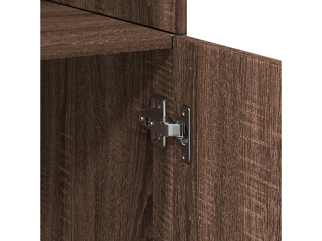 Buffet haut chêne marron 70x42,5x185 cm bois d'ingénierie