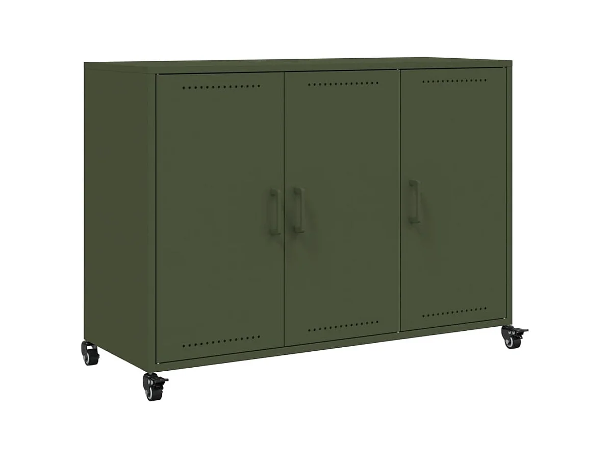 Buffet vert olive 100,5x39x72 cm acier