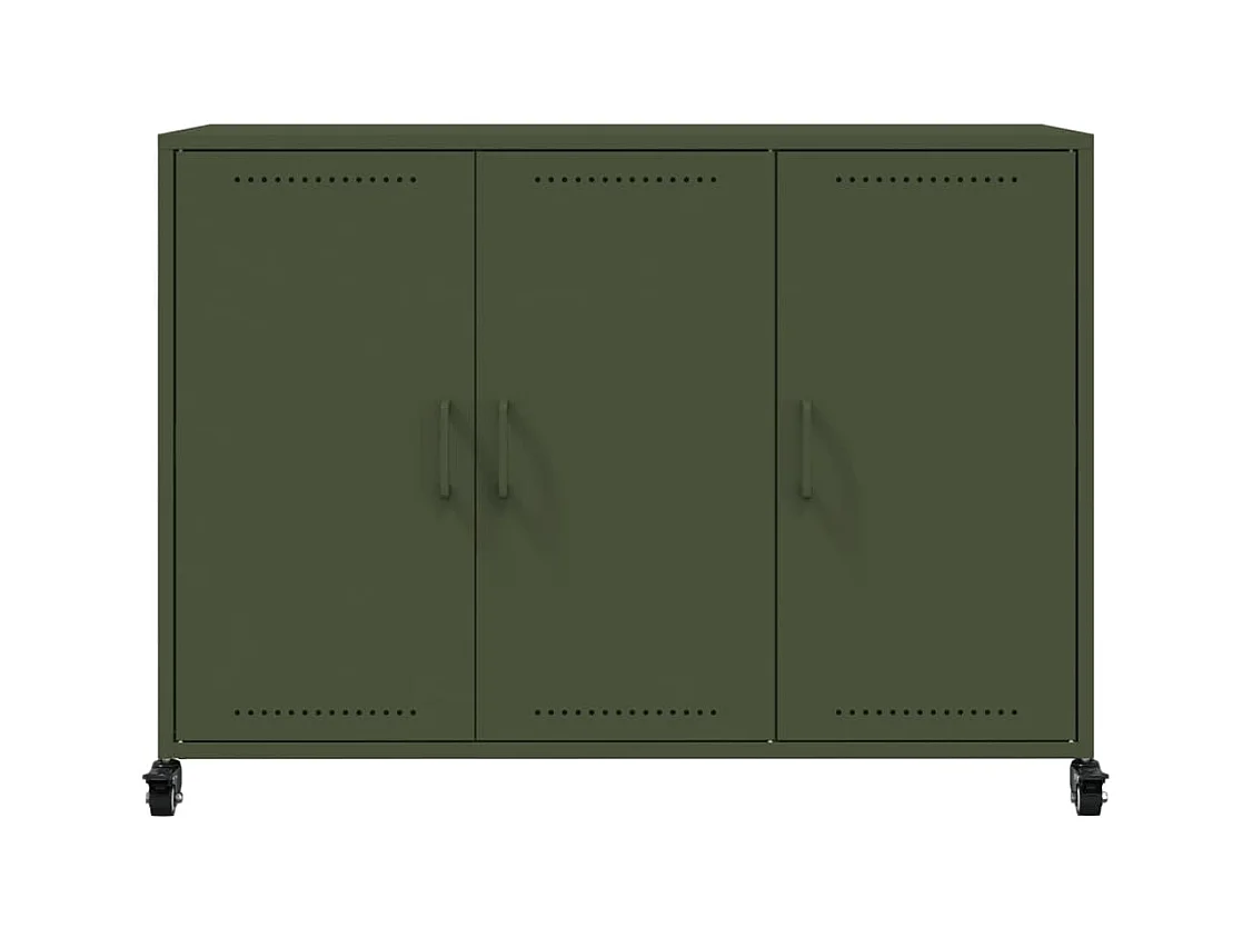 Buffet vert olive 100,5x39x72 cm acier