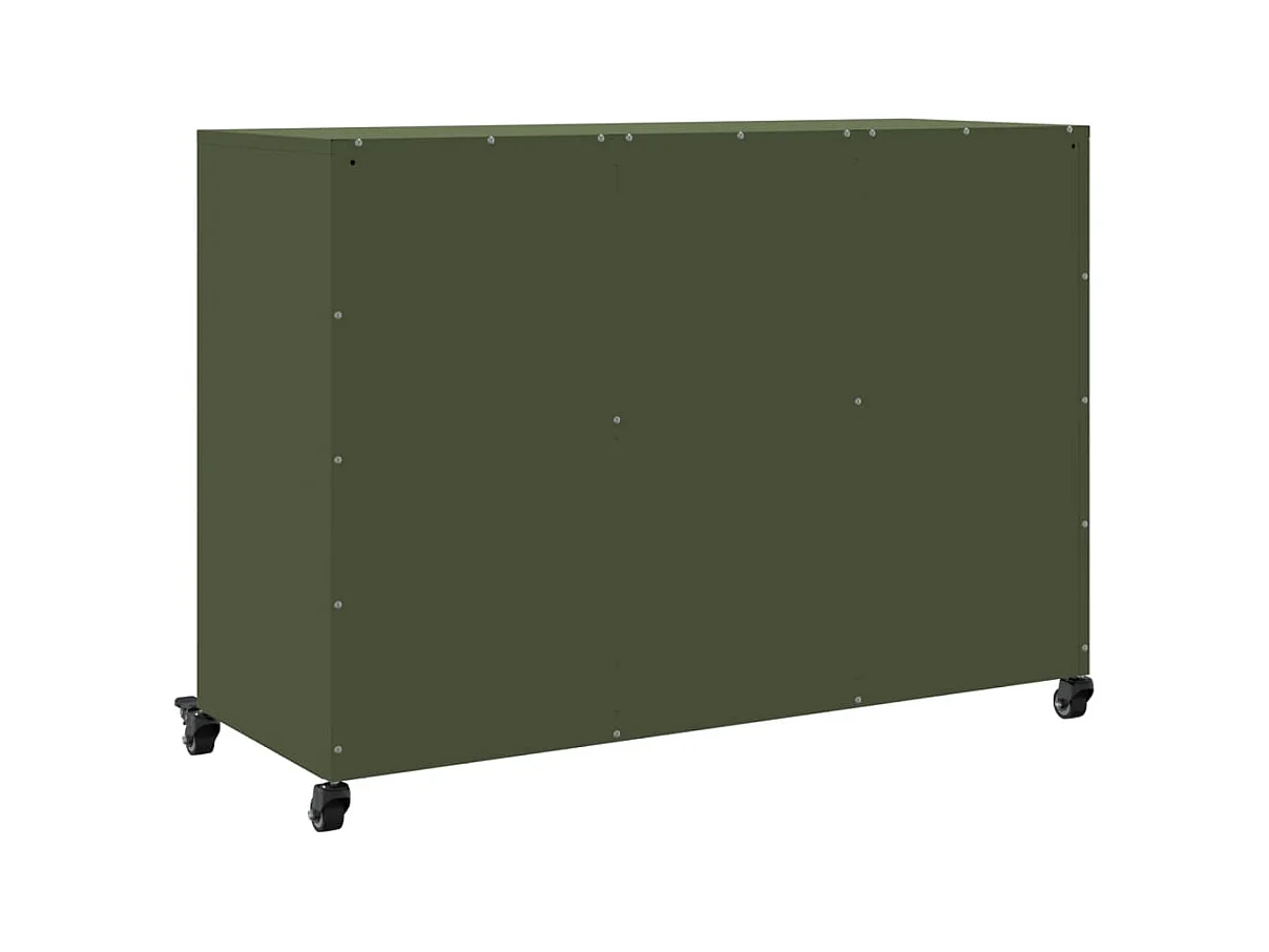 Buffet vert olive 100,5x39x72 cm acier