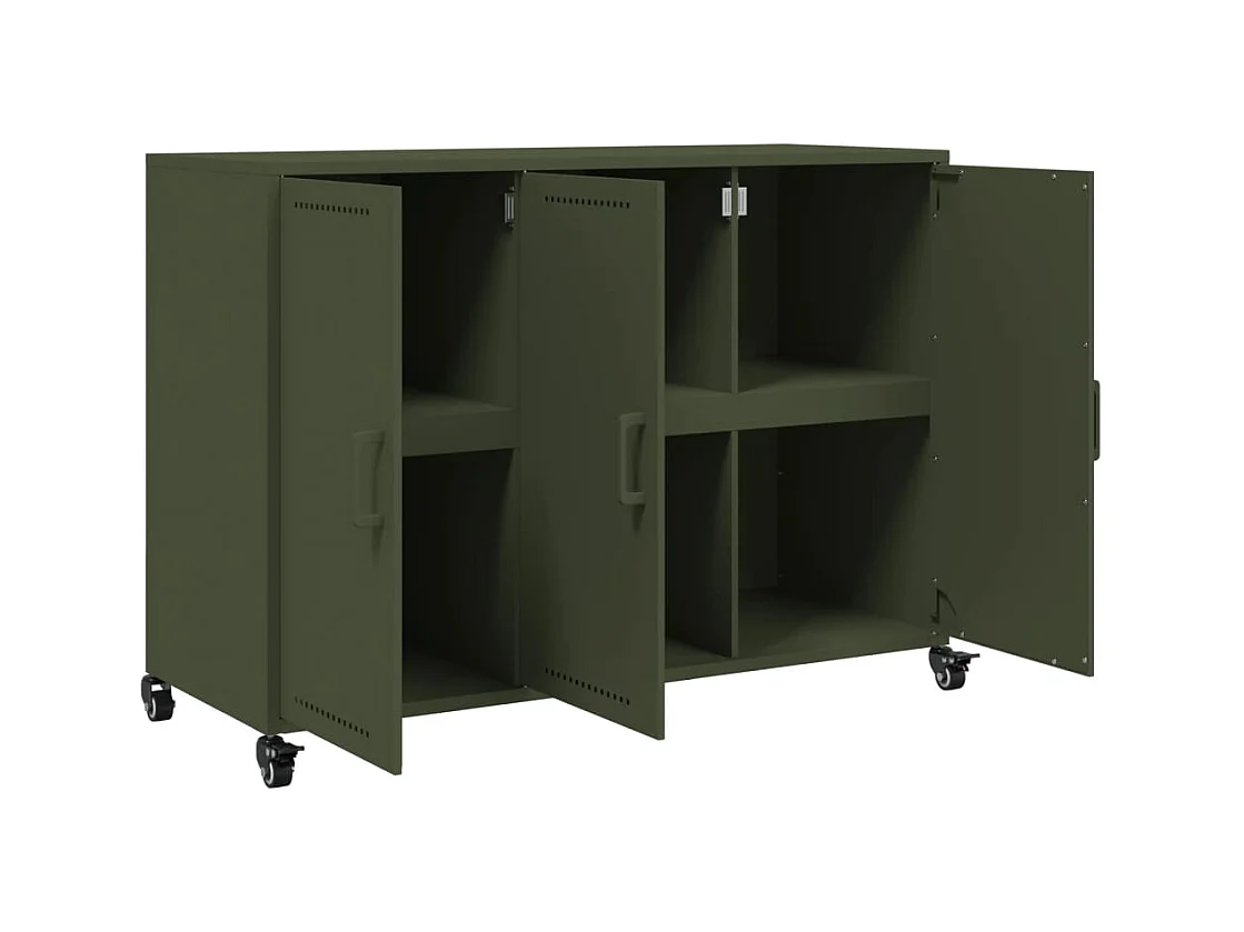 Buffet vert olive 100,5x39x72 cm acier