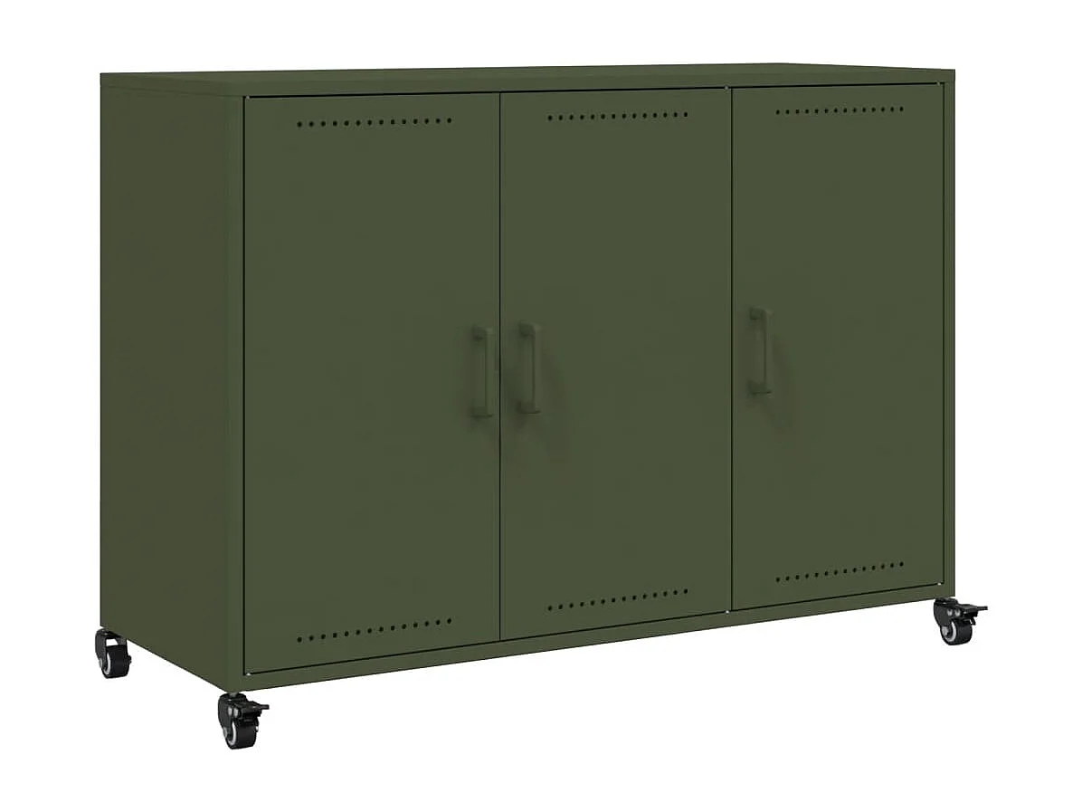 Buffet vert olive 100,5x39x72 cm acier