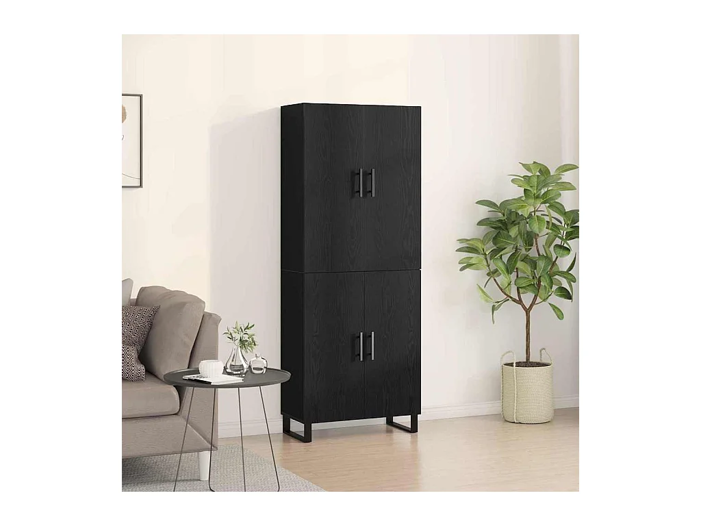 Buffet 2 pièces Chêne noir 69,5 x 34 x 180 cm Bois d'ingénierie