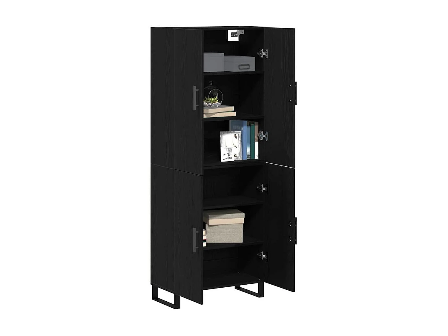 Buffet 2 pièces Chêne noir 69,5 x 34 x 180 cm Bois d'ingénierie