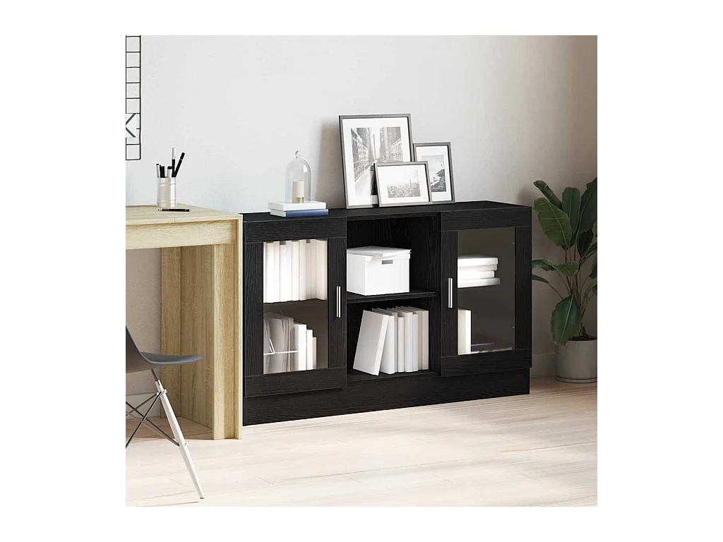 Buffet Noir 120 x 30.5 x 70 cm Bois d'ingénierie