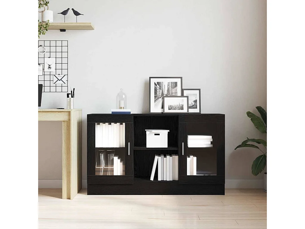 Buffet Noir 120 x 30.5 x 70 cm Bois d'ingénierie