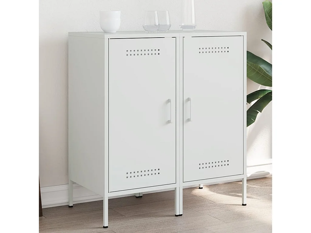 Buffets 2 pièces blanc 36x39x79 cm acier