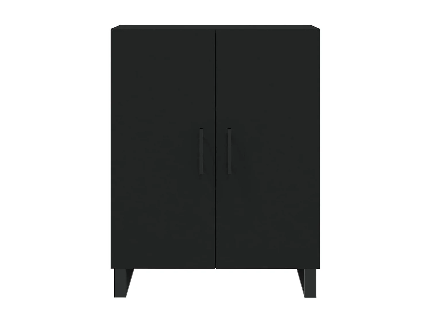 Aparador alto madera contrachapada negro 69,5x34x180 cm