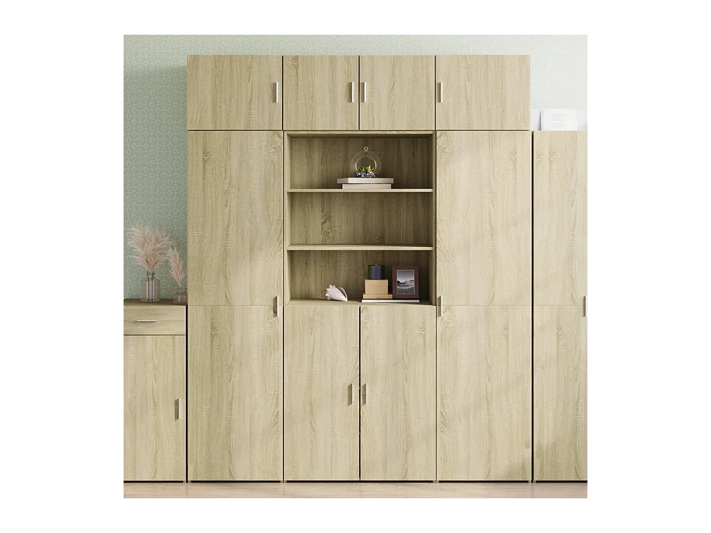 Buffet haut chêne sonoma 80x42,5x185 cm bois d'ingénierie