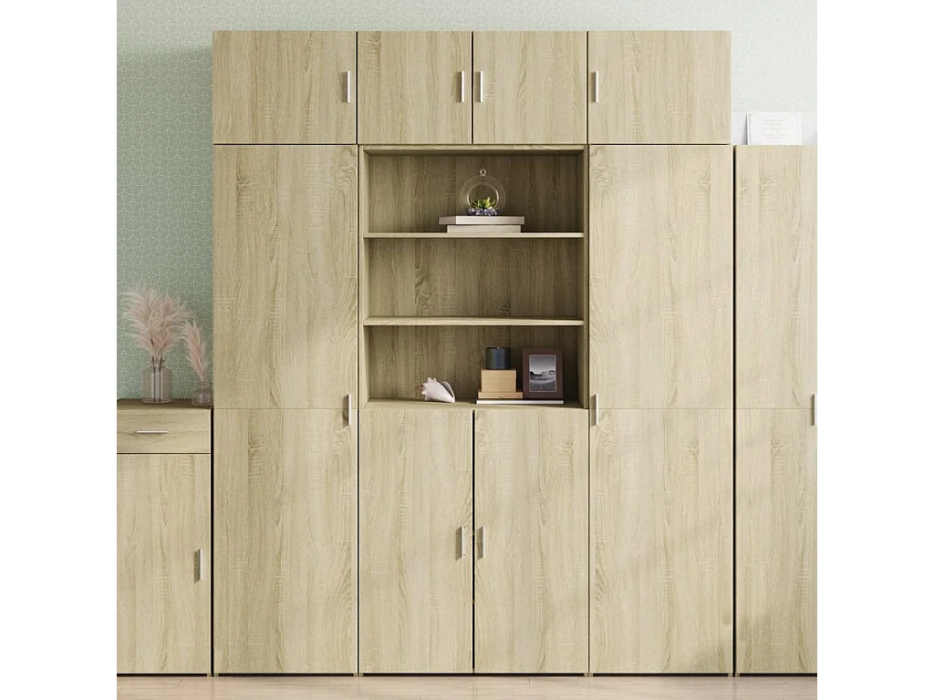 Buffet haut chêne sonoma 80x42,5x185 cm bois d'ingénierie