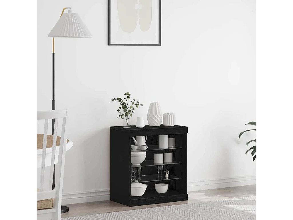 Buffet Chêne noir 60.5 x 37 x 67 cm Bois d'ingénierie