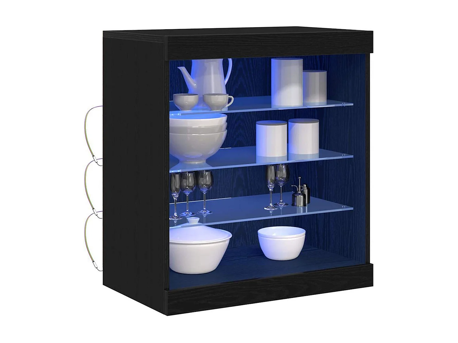 Buffet Chêne noir 60.5 x 37 x 67 cm Bois d'ingénierie