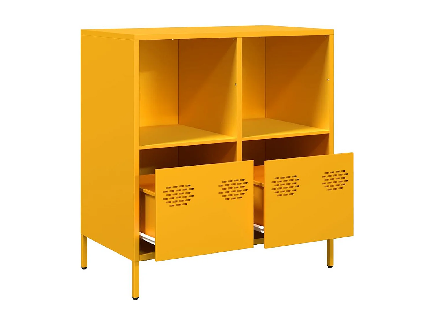 Buffet jaune moutarde 68x39x73,5 cm acier laminé à froid