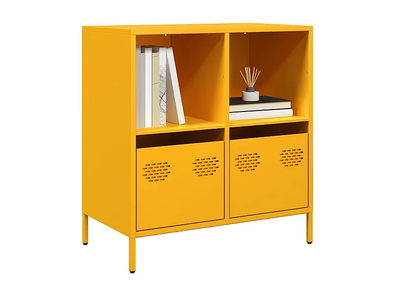 Dressoir 68x39x73,5 cm koudgewalst staal mosterdgeel