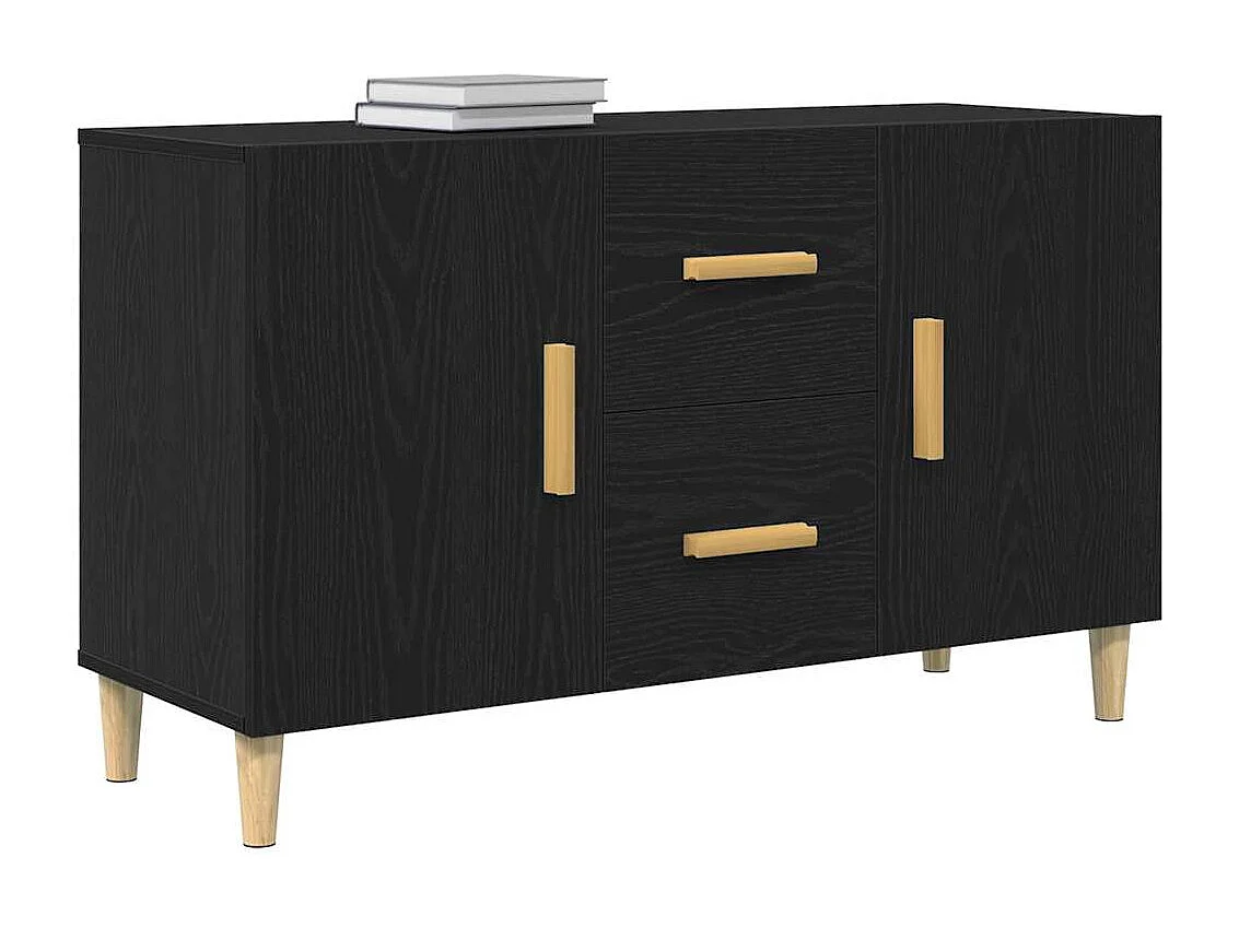 Buffet chêne noir 100x36x60 cm bois d'ingénierie