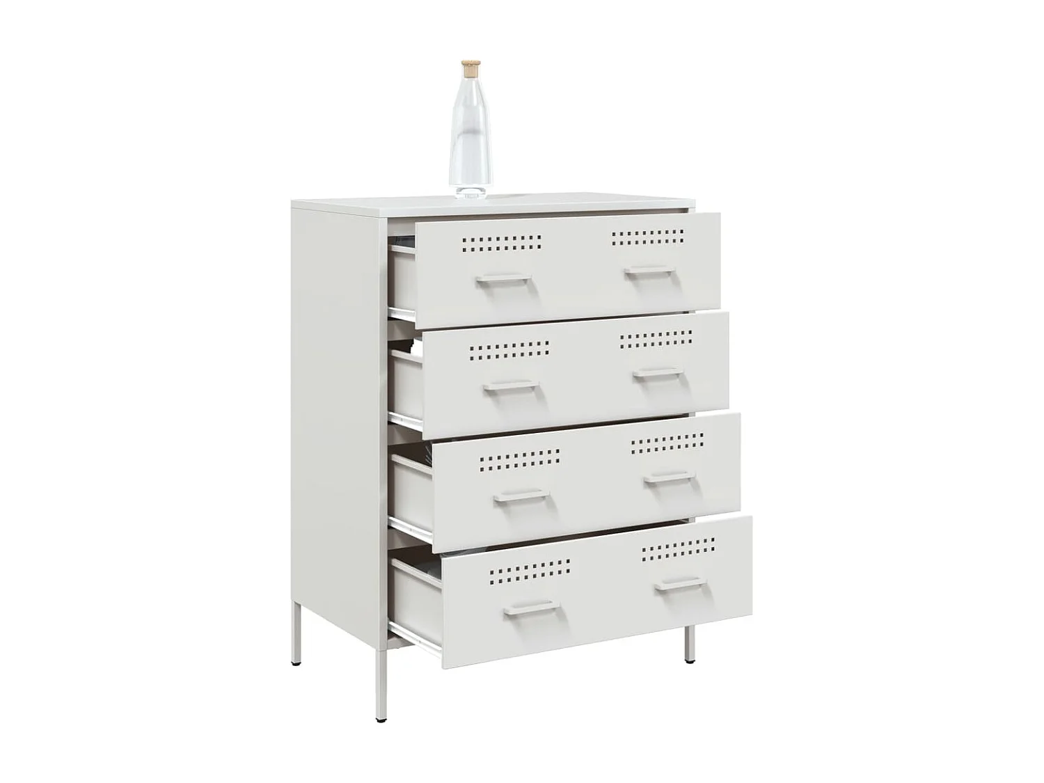 Dressoir 68x39x89 cm staal wit