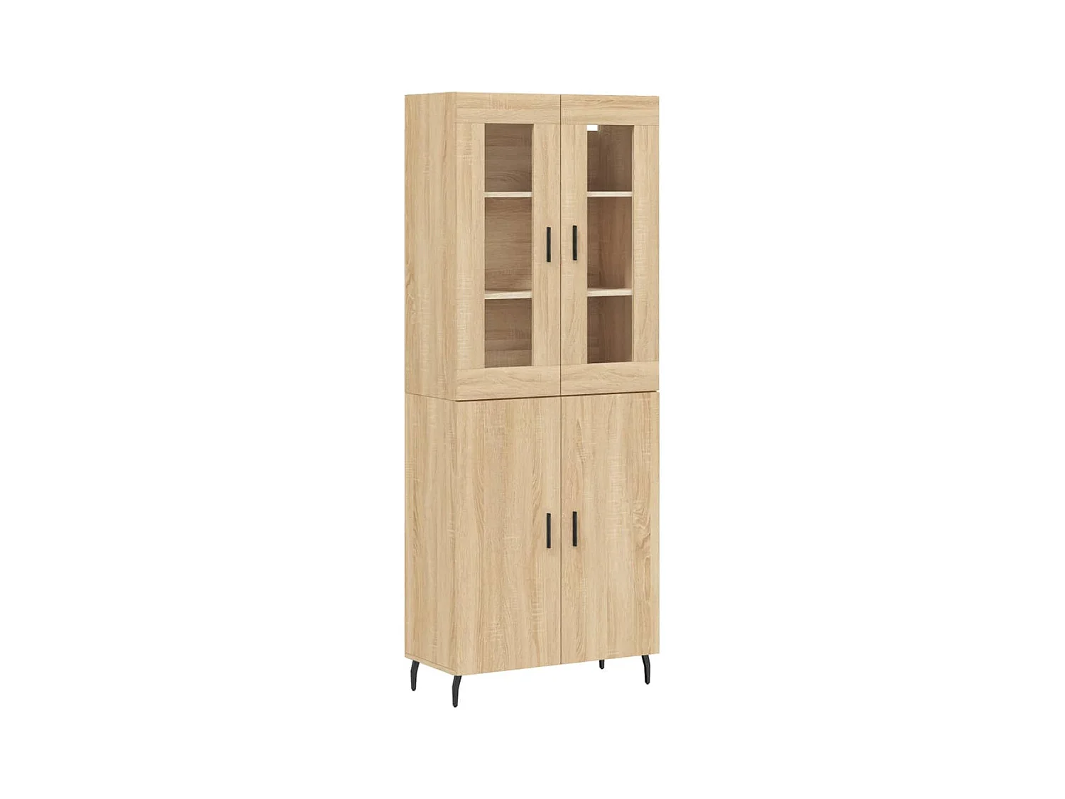 Aparador alto madera contrachapada color roble 69,5x34x180 cm