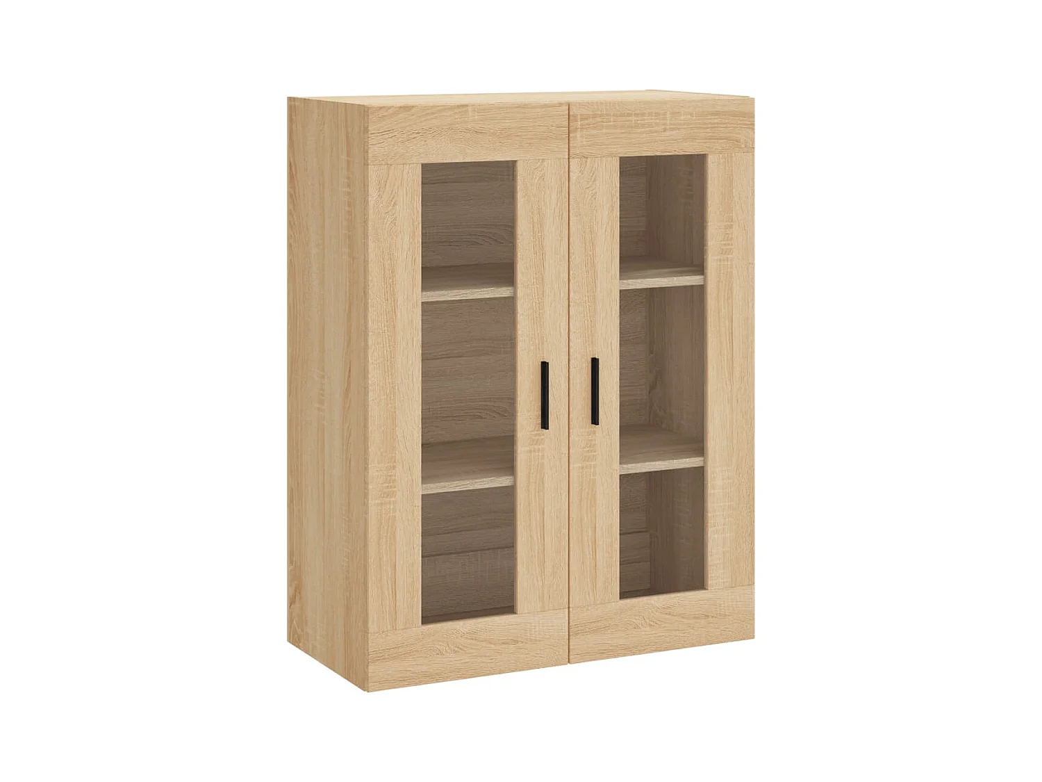 Aparador alto madera contrachapada color roble 69,5x34x180 cm