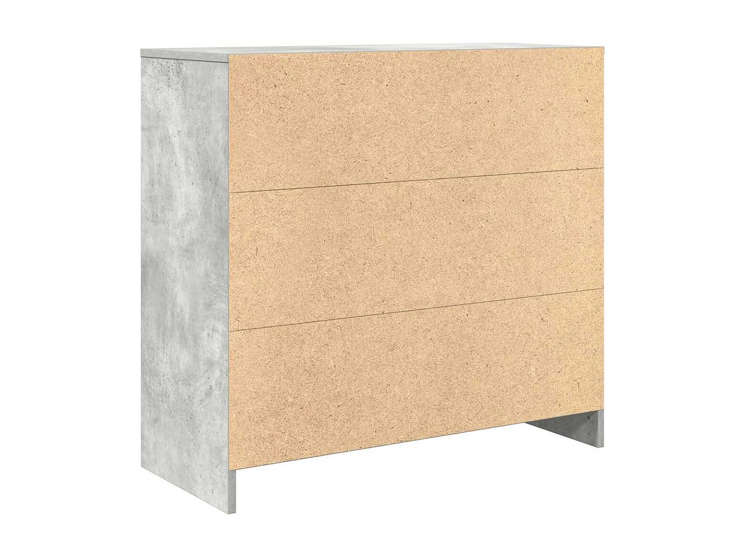 Buffet avec tiroir gris béton 80x34x76 cm bois d'ingénierie