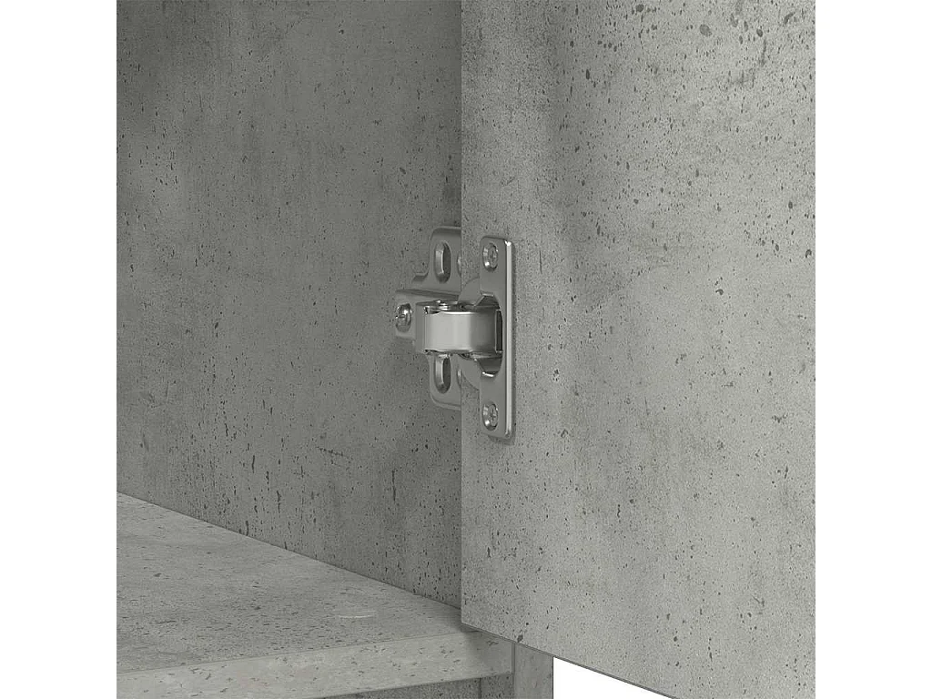 Buffet avec tiroir gris béton 80x34x76 cm bois d'ingénierie