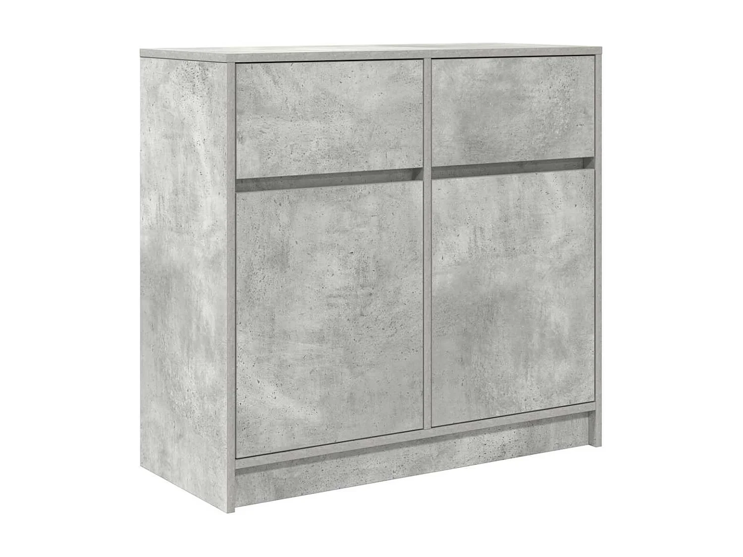 Buffet avec tiroir gris béton 80x34x76 cm bois d'ingénierie