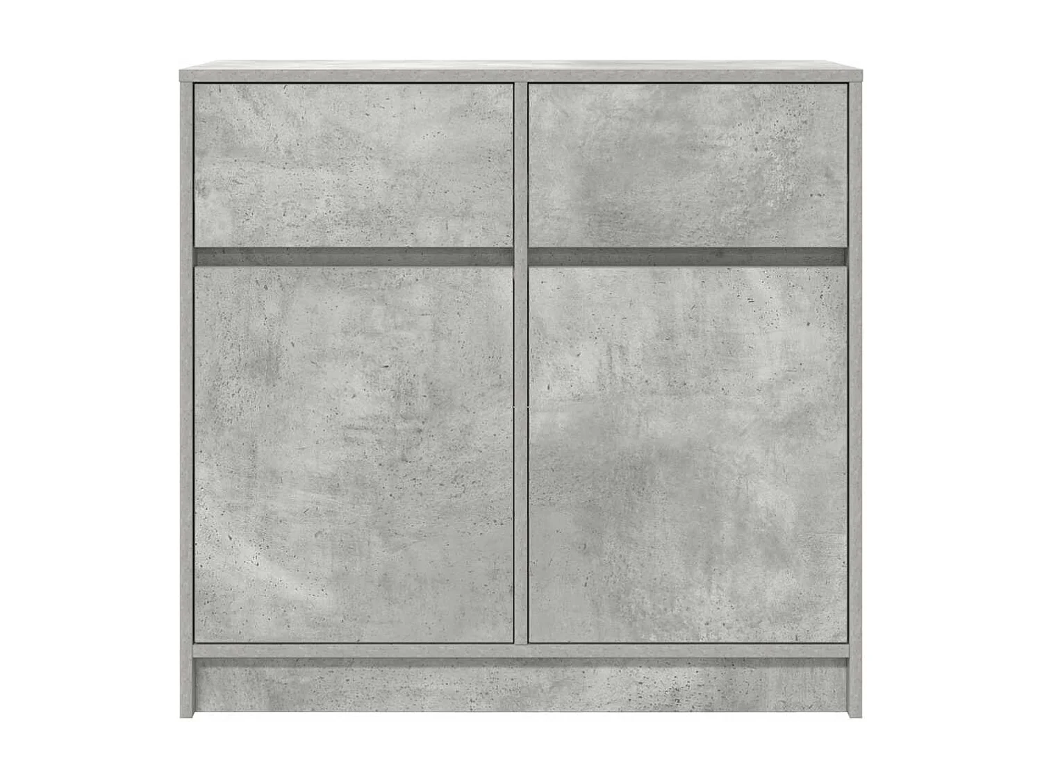 Buffet avec tiroir gris béton 80x34x76 cm bois d'ingénierie