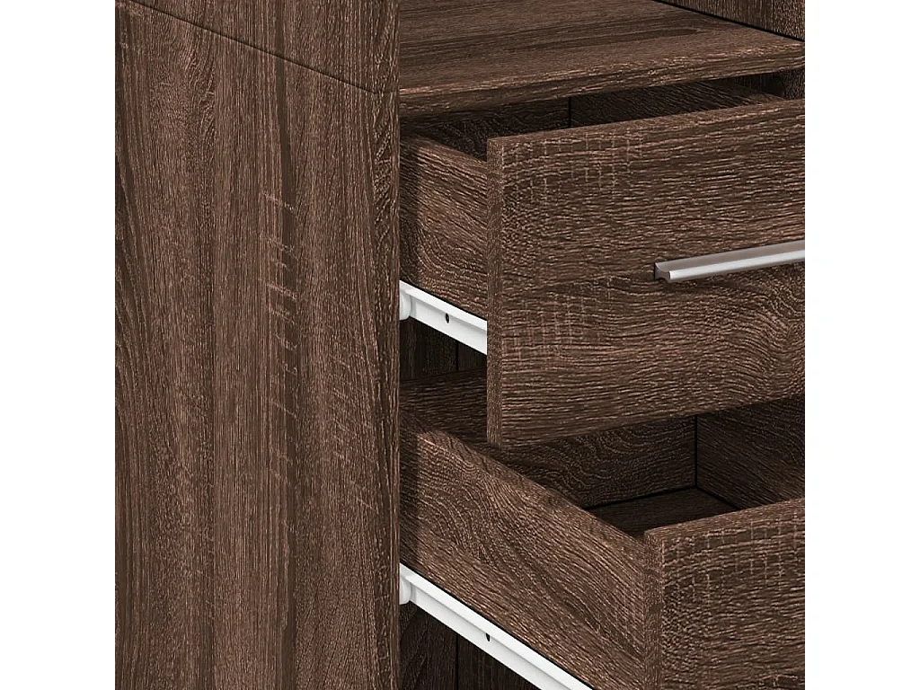 Buffet haut chêne marron 30x42,5x185 cm bois d'ingénierie