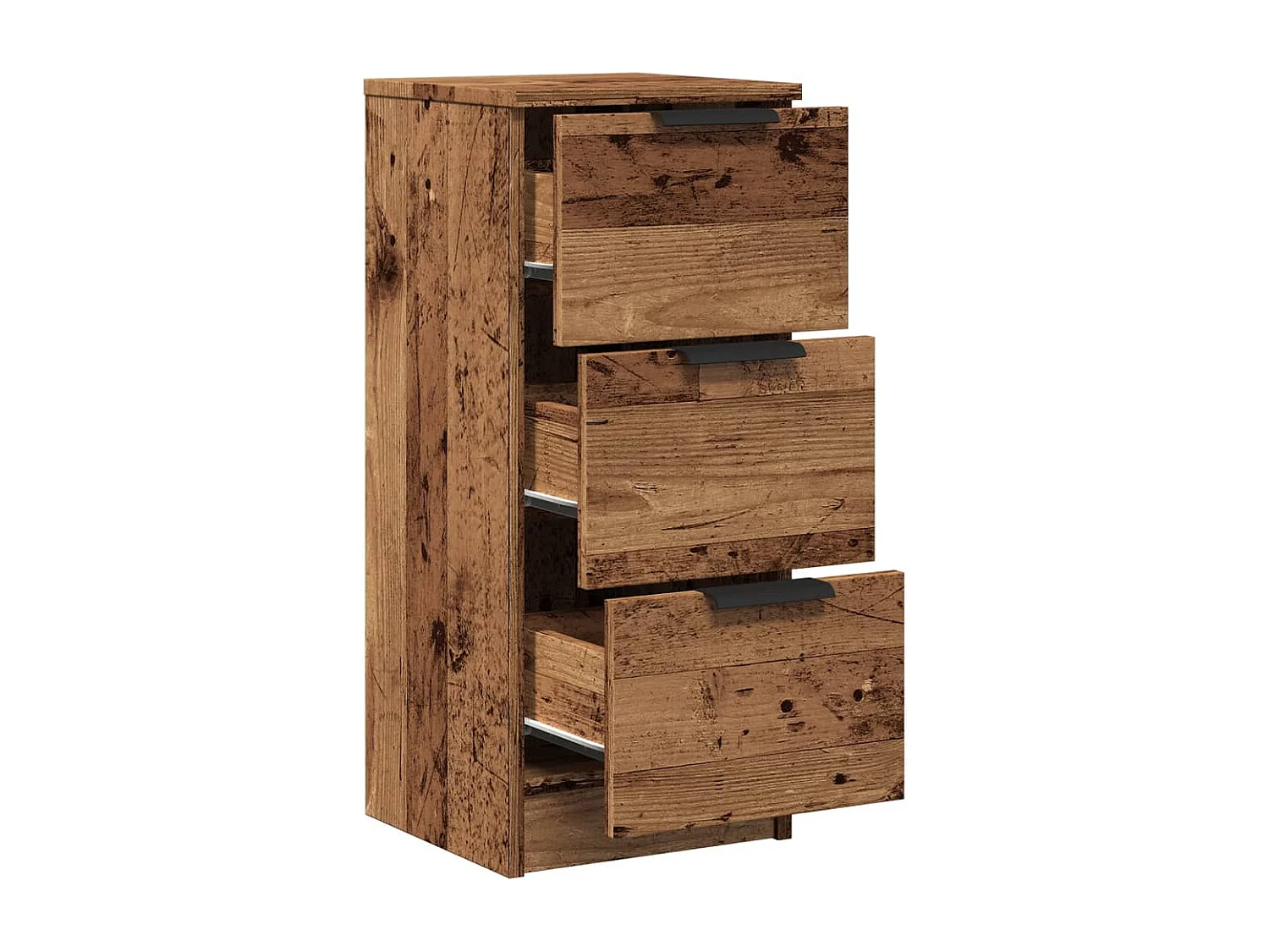 Buffets 2 pièces vieux bois 30x30x70 cm bois d'ingénierie