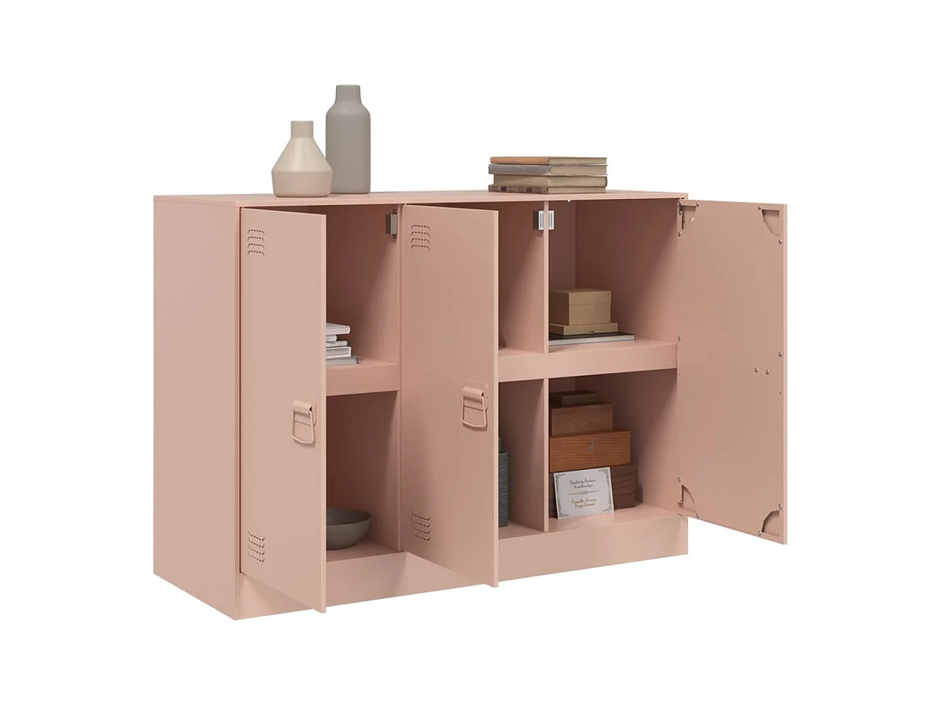 Buffet rose 99x39x73 cm acier