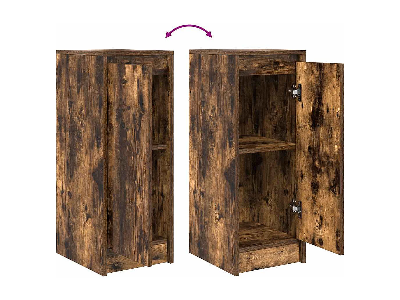 Buffet chêne fumé 29,5x34x76 cm bois d'ingénierie
