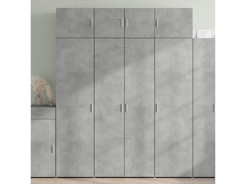 Hoge kast 80x42,5x185 cm bewerkt hout betongrijs