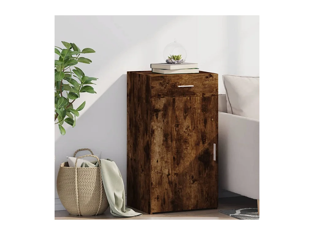 Buffet chêne fumé 50x42,5x93 cm bois d'ingénierie