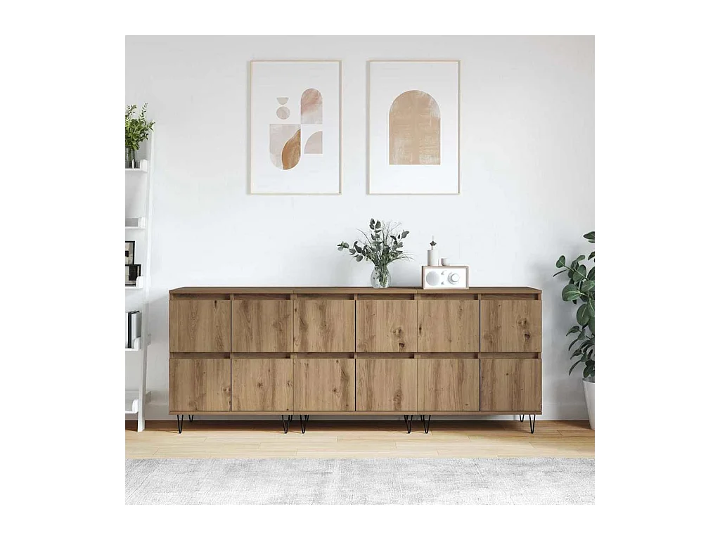 Buffets 3 pièces chêne artisanal 180 x 35 x 70 cm