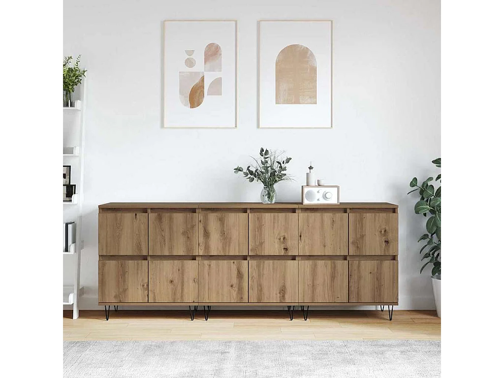 Buffets 3 pièces chêne artisanal 180 x 35 x 70 cm