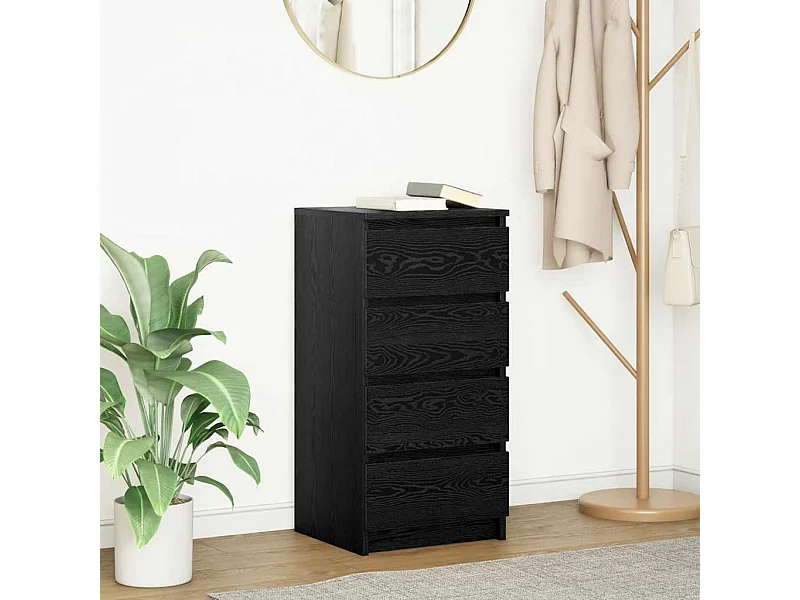 Buffet chêne noir 37,5x35x76 cm bois d'ingénierie