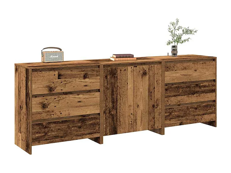 Buffet 3 pièces vieux bois bois d'ingénierie