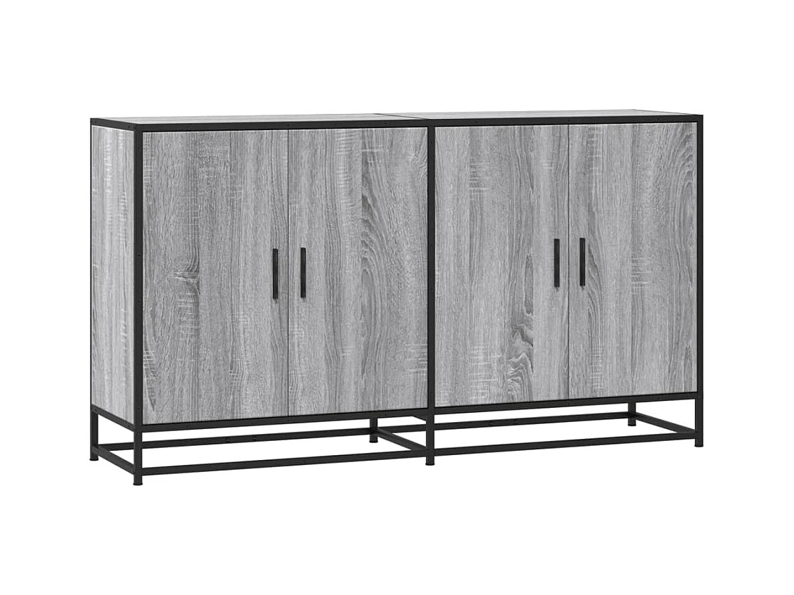 Aparador madera de ingeniería gris Sonoma 134x35x76 cm