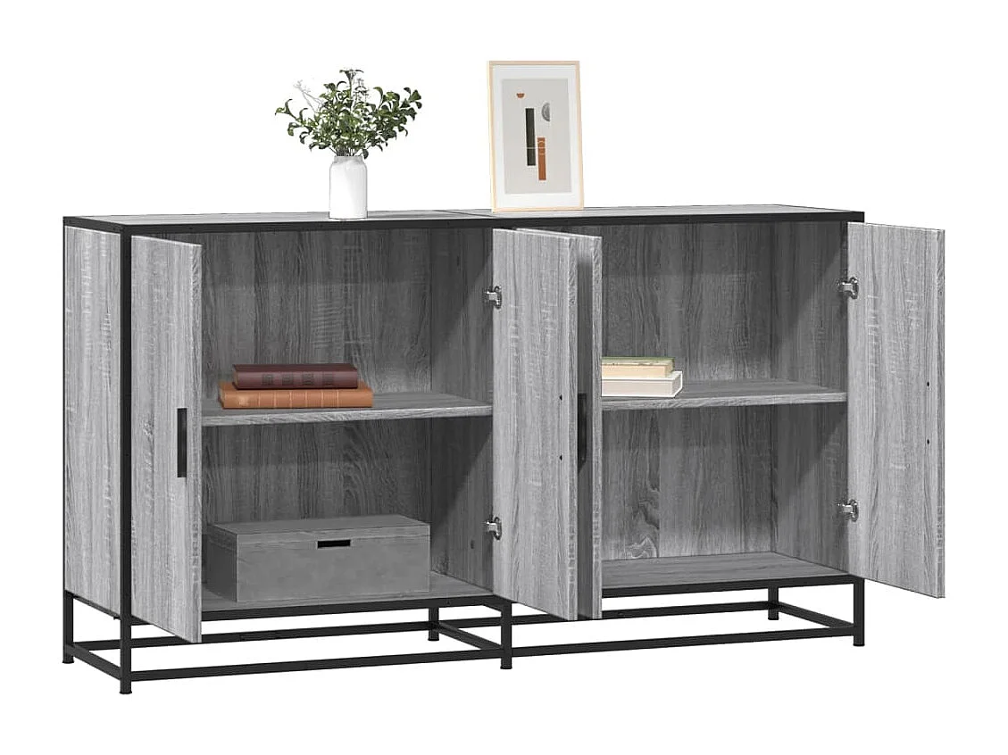 Buffet sonoma gris 134x35x76 cm bois d'ingénierie