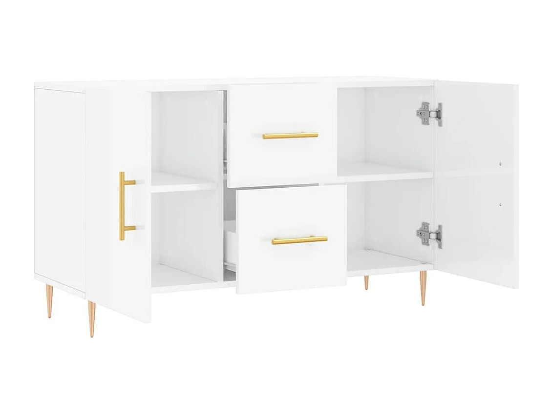 Buffet blanc brillant 100x36x60 cm bois d'ingénierie