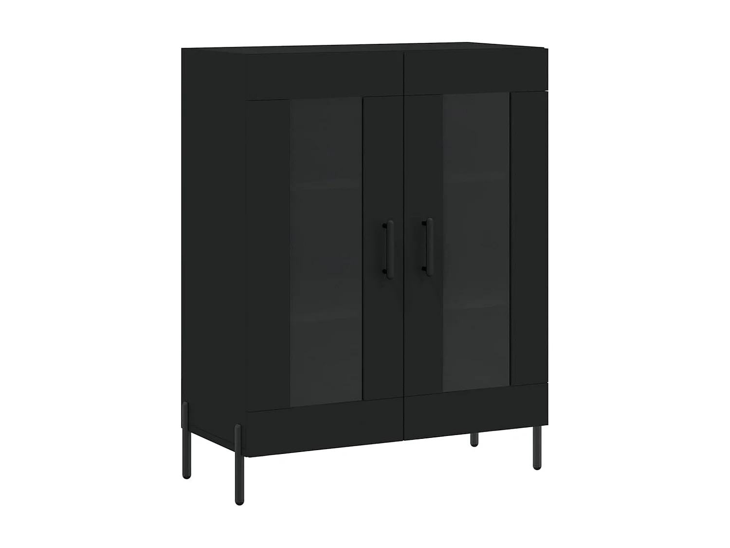 Buffet haut Noir 69,5x34x180 cm Bois d'ingénierie