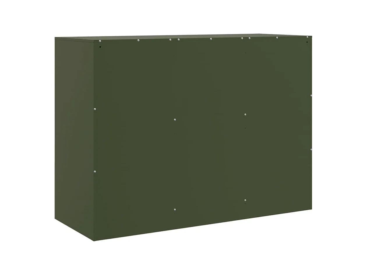 Buffet vert olive 99x39x73 cm acier