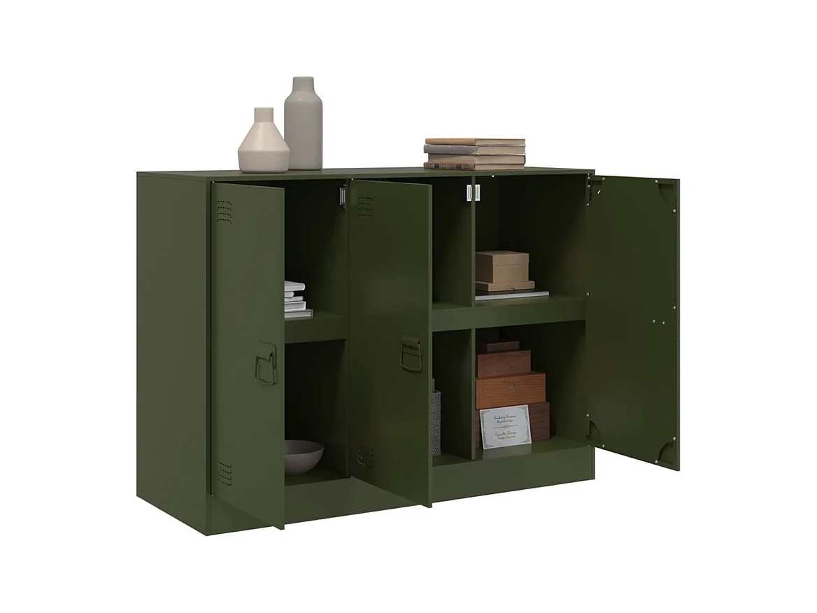 Buffet vert olive 99x39x73 cm acier