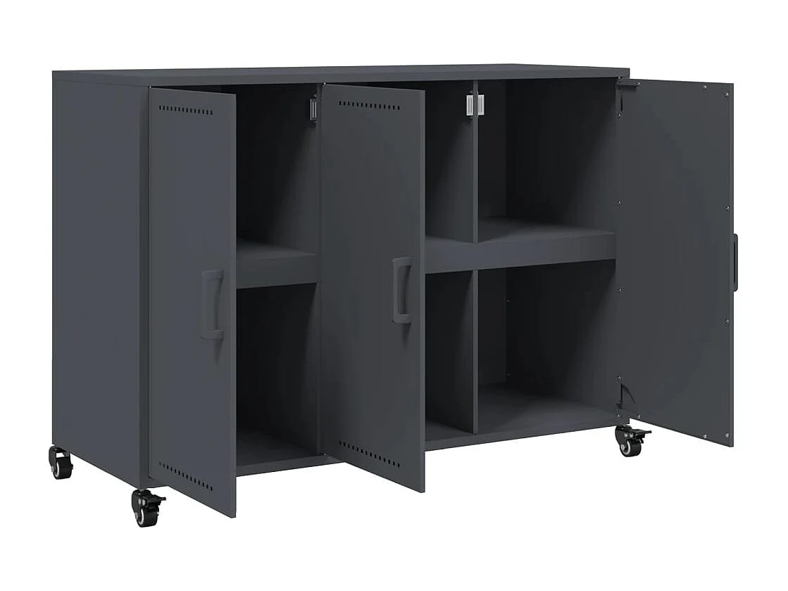 Buffet anthracite 100,5x39x72 cm acier