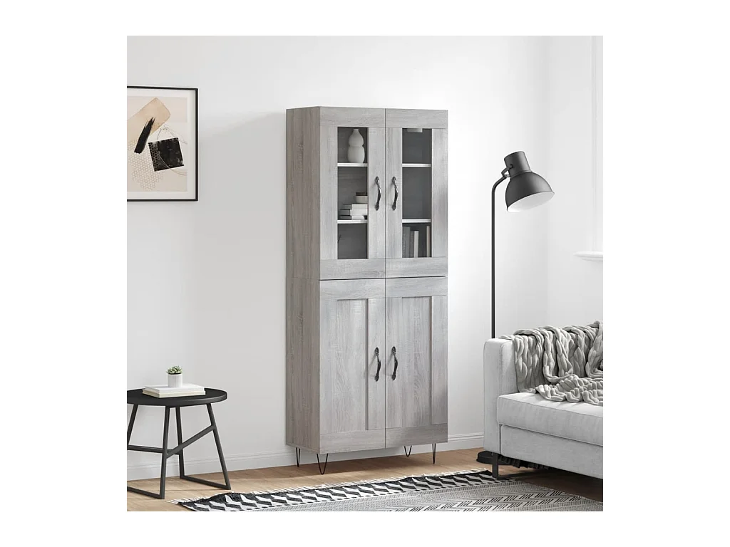 Buffet haut Sonoma gris 69,5x34x180 cm Bois d'ingénierie