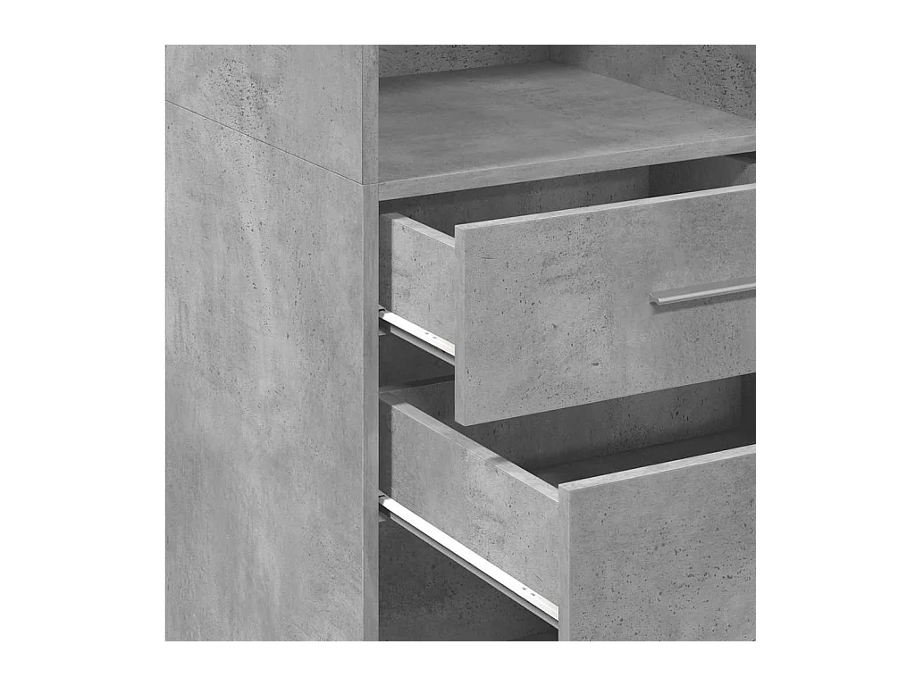 Buffet haut gris béton 40x42,5x124 cm bois d'ingénierie