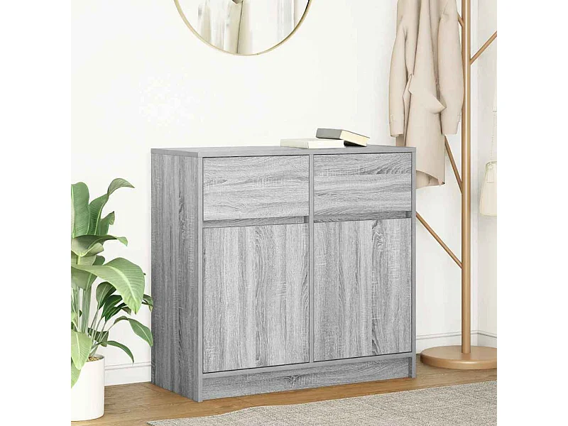 Buffet avec tiroir sonoma gris 80x34x76 cm bois d'ingénierie