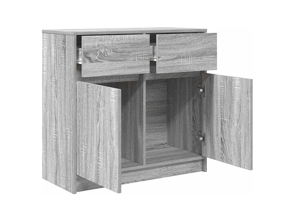 Buffet avec tiroir sonoma gris 80x34x76 cm bois d'ingénierie