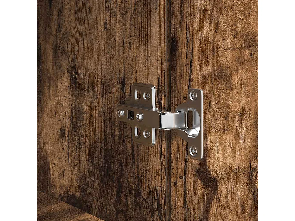 Buffet haut chêne fumé 70x35x180 cm bois d'ingénierie