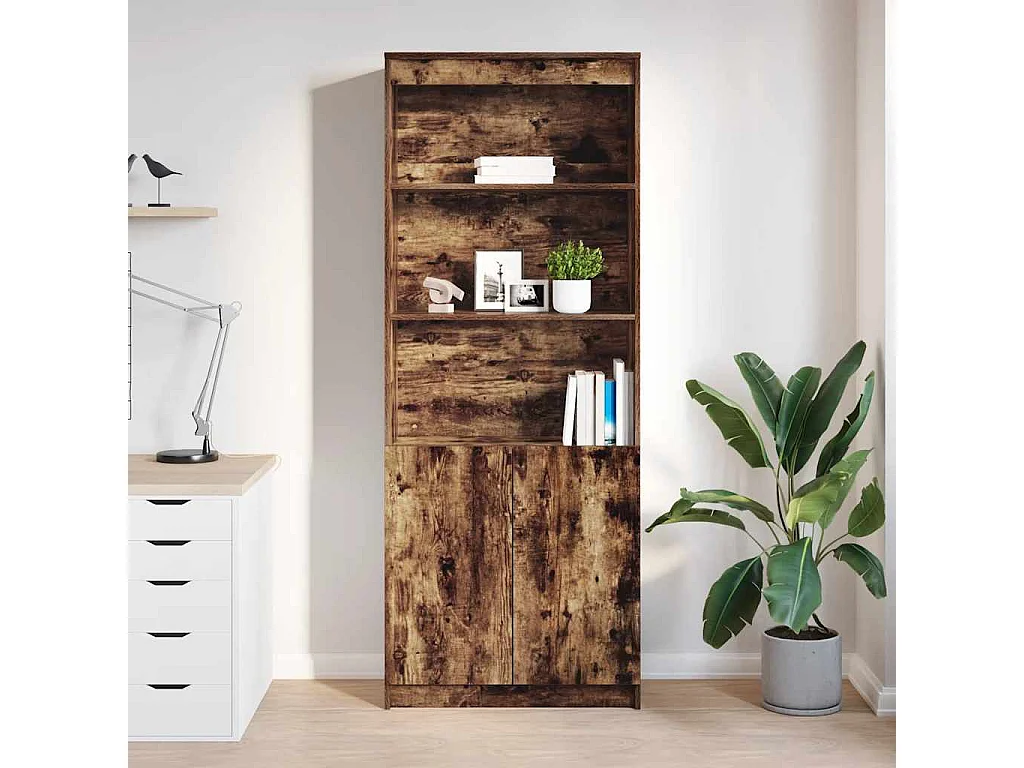 Armário alto 70x35x180 cm derivados de madeira carvalho fumado