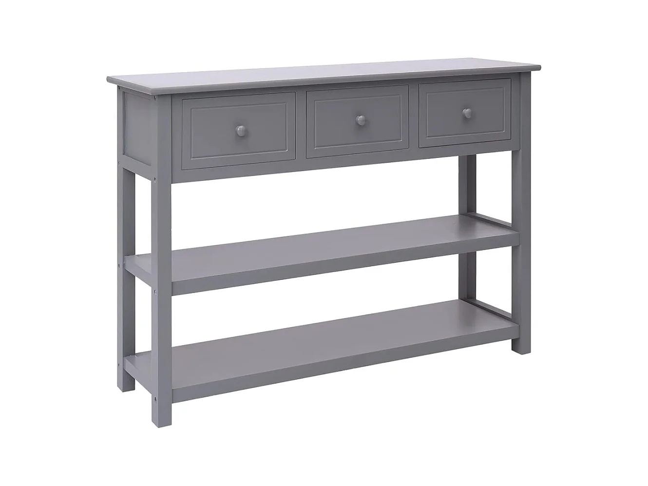 Aparador madera maciza de Paulownia gris 108x30x76 cm